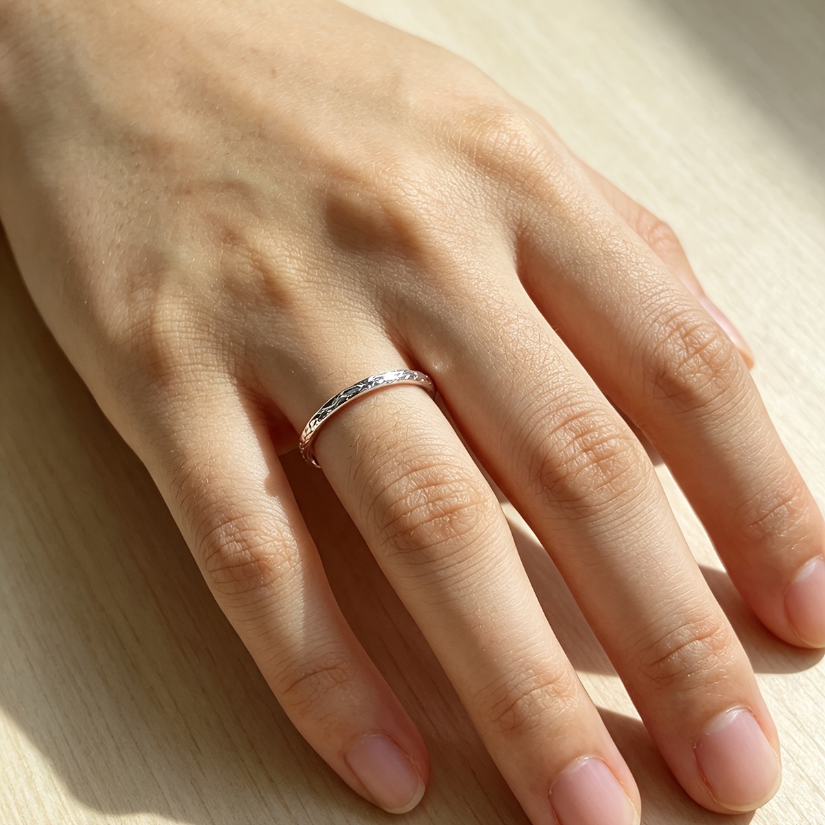 Foil Textured Vintage Ring for Women